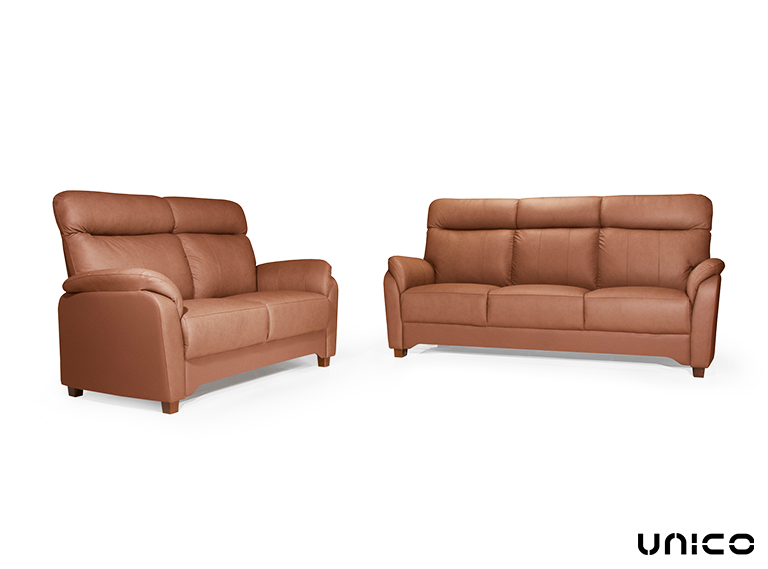 Flamingo 3+2 nahkasohvakalusto, konjakinruskea - Image 8