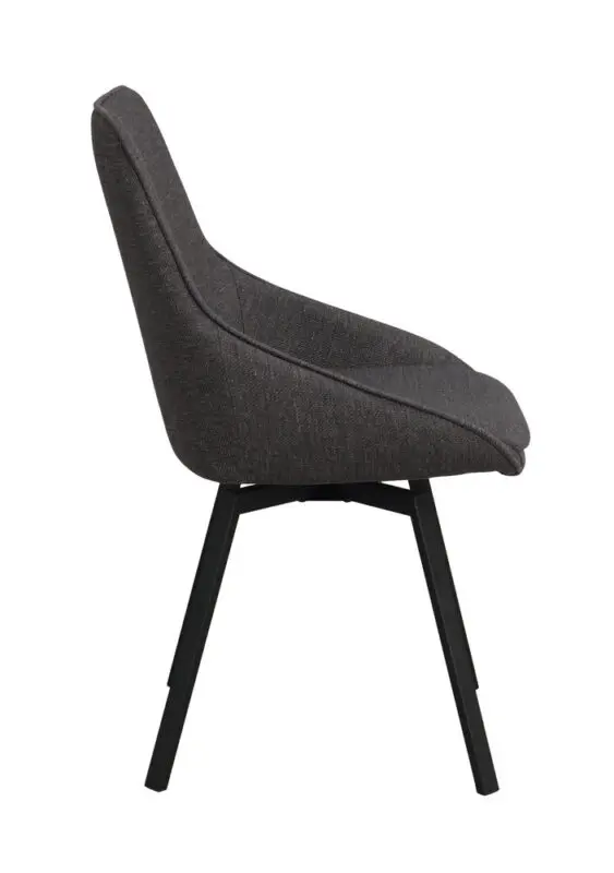 Rowico Alison ruokatuoli, harmaa/ mustat metallijalat - Image 4