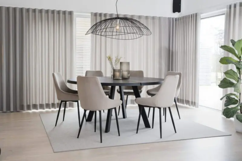 Rowico Sierra ruokailutuoli, beige sametti - Image 8