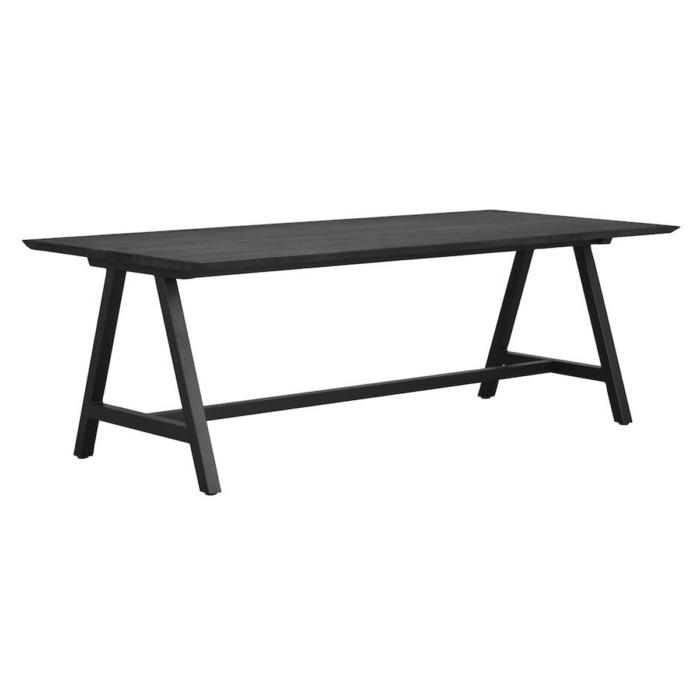 Rowico Carradale ruokapöytä 100x220cm, musta A-jalalla