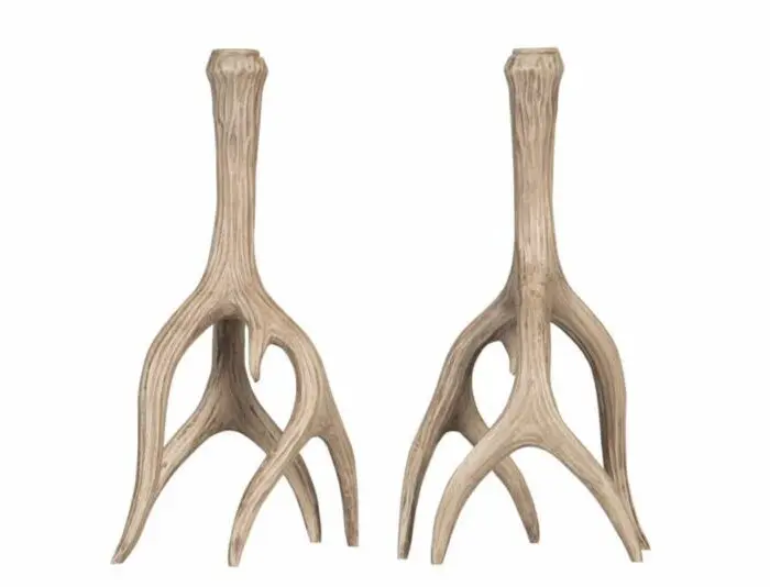 Poronsarvi kynttilänjalka vaalea