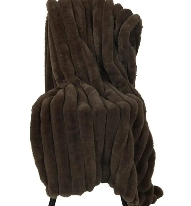 Skinnwille Wave blanket dark Brown L 140x220cm