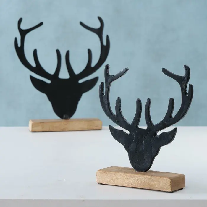 Manto poronpää figuuri 23cm musta metalli/mango - Image 5