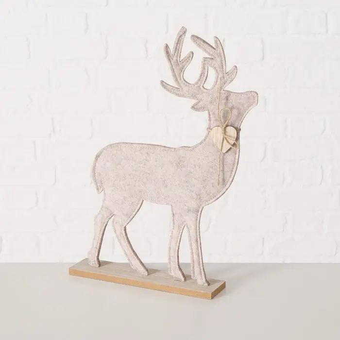 Porofiguuri "huopa" 22 cm beige/puu alusta