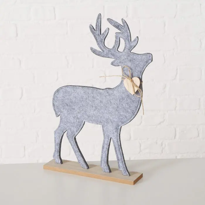 Porofiguuri "huopa" 22 cm harmaa/puu alusta