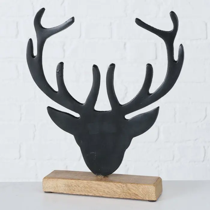 Manto poronpää figuuri 23cm musta metalli/mango
