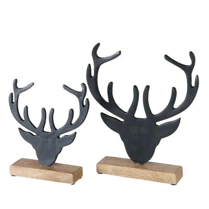 Manto poronpää figuuri 23cm musta metalli/mango - Image 4