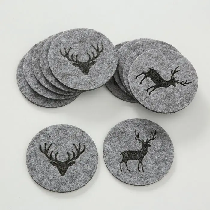 Lasinalunen poronpää 10cm harmaa huopa