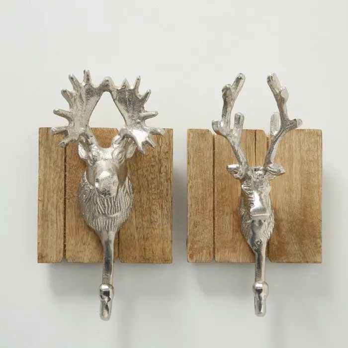 Koukku Alfons poro figuurilla hopea/mangopuu - Image 3