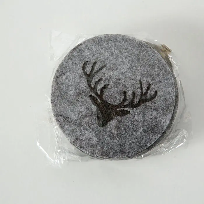 Lasinalunen poronpää 10cm harmaa huopa - Image 2