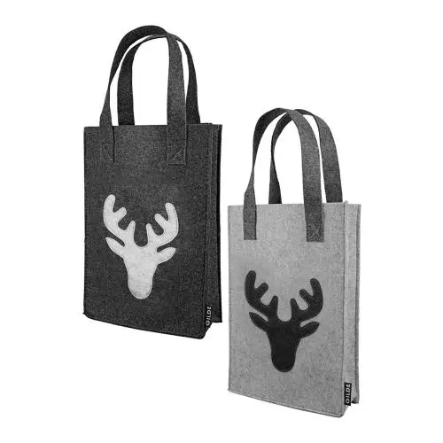 Olkalaukku/lahjakassi peura "huopa" harmaa lajitelma