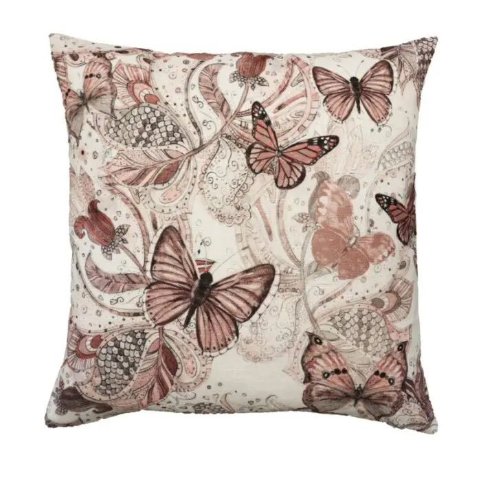 Tyynynpäällinen Fjärilar 45x45cm rosa