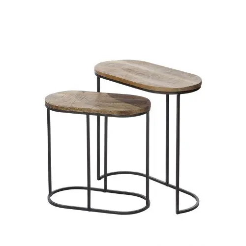 Camara pöytäsetti ovaali 30x60cm Puu/metalli