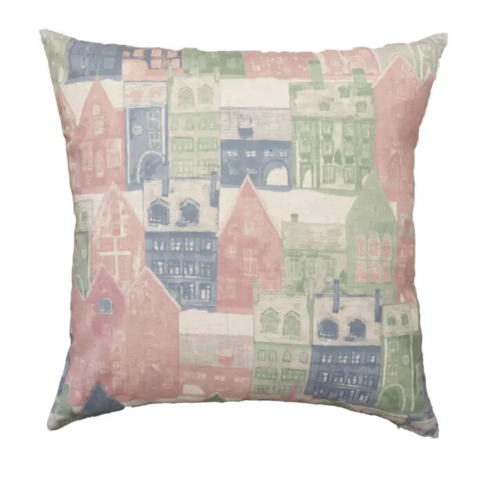 Tyynynpäällinen Kaupunki 45x45 cm pastelli