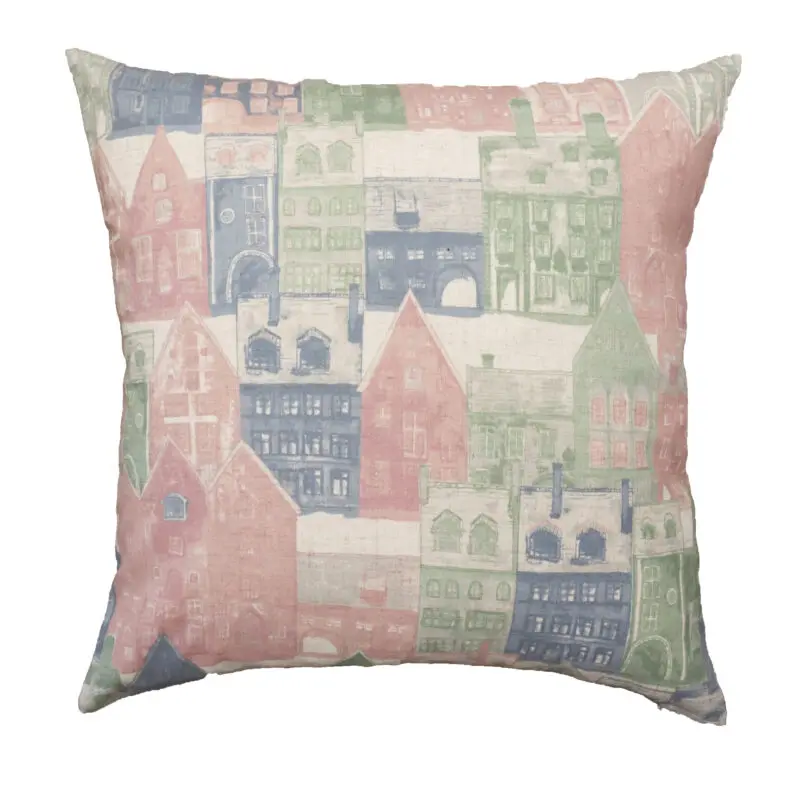 Tyynynpäällinen Kaupunki 45x45 cm pastelli