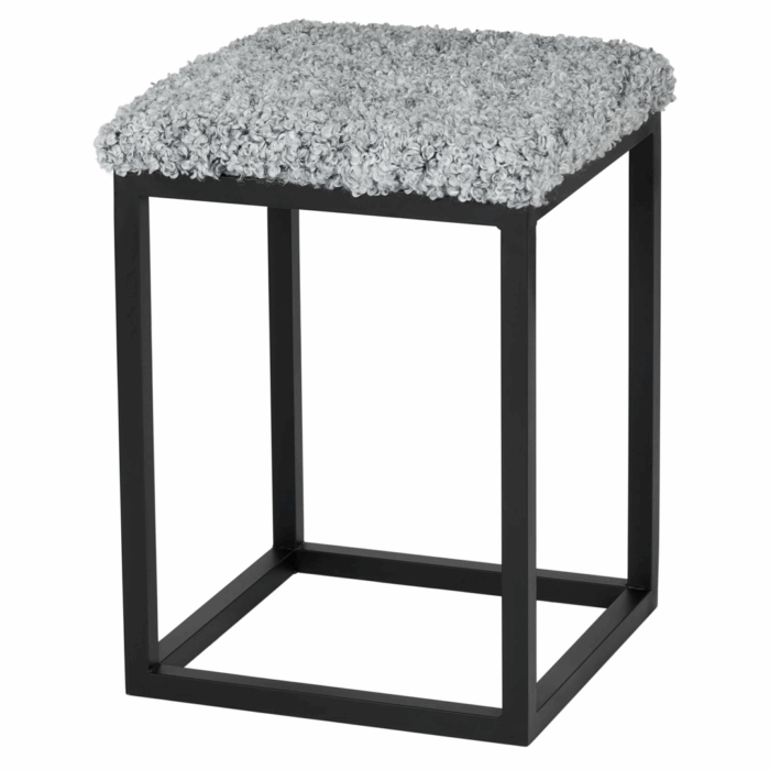 Skinnwille Palle Stool S silver/musta