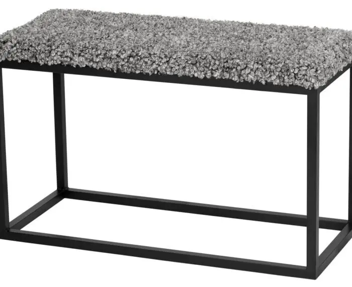 Skinnwille Palle Stool L Lumme darkgrey/musta