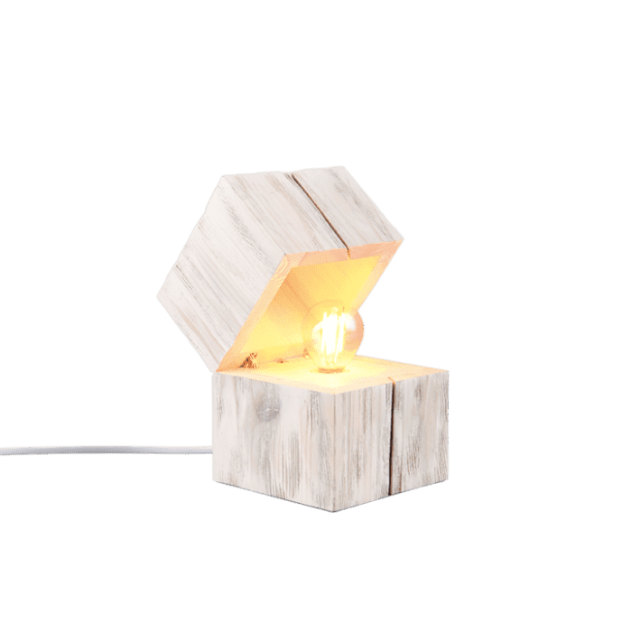 Pöytävalaisin Treasure Puu/valkoinen