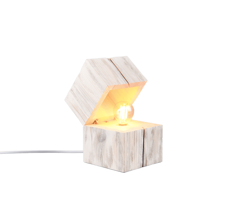 Pöytävalaisin Treasure Puu/valkoinen