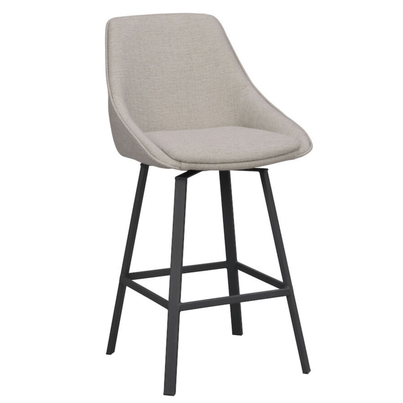 Rowico Alison baarituoli, beige/ mustat metallijalat