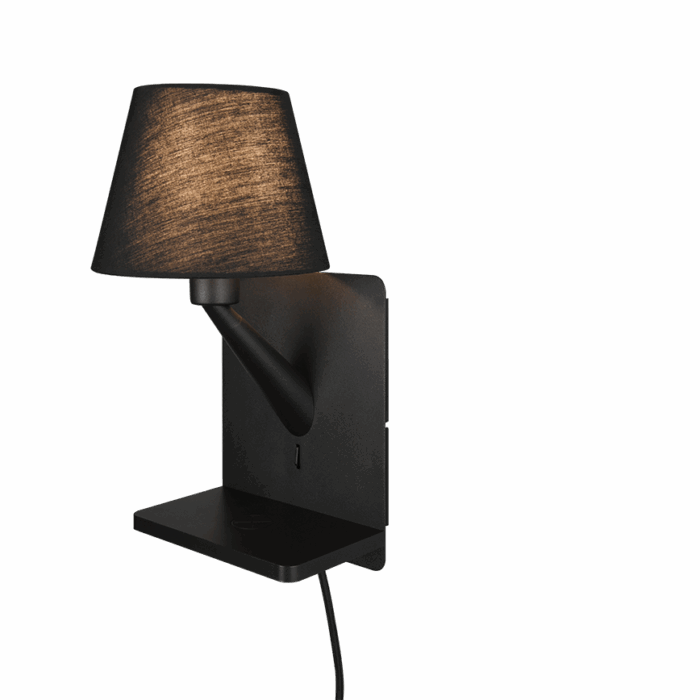 Comfort seinävalaisin musta