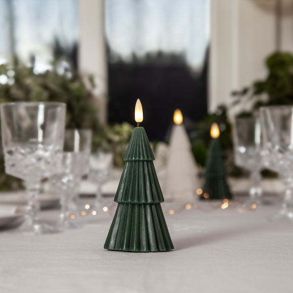 Flamme Grany Led-kynttilä vihreä 15cm