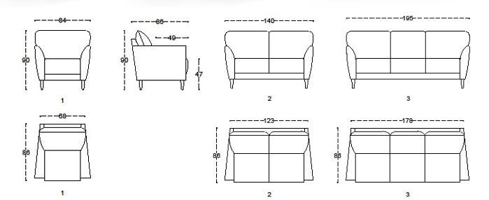 Sini 2-istuttava sohva, useita värejä - Image 4
