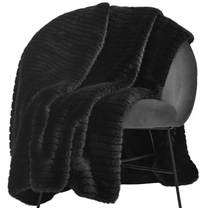 Skinnwille Grace torkkupeitto black 140x220 cm