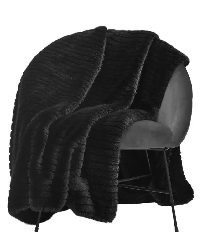 Skinnwille Grace torkkupeitto black 140x220 cm