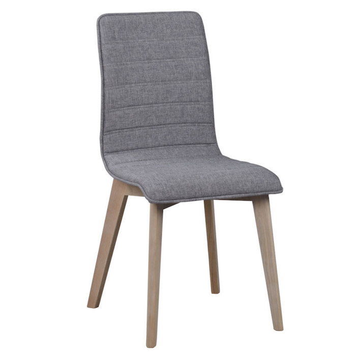 Rowico Gracy ruokatuoli, valkopestytammi/ harmaa kangas