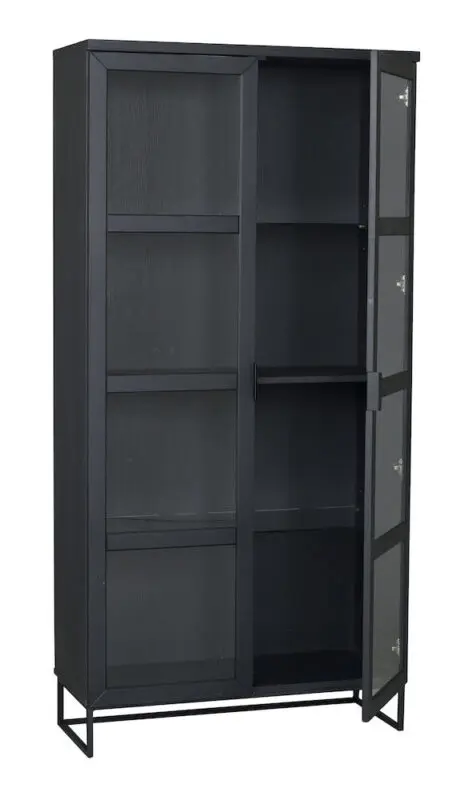 Rowico Everett vitriini, musta tammi - Image 4