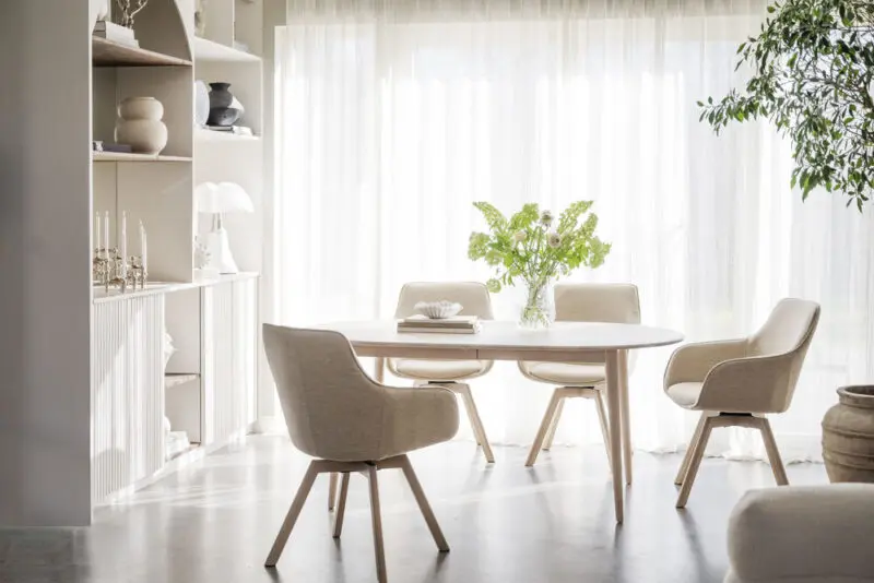 Rowico Tyler jatkettava ruokapöytä 105x170cm valkopestytammi - Image 8