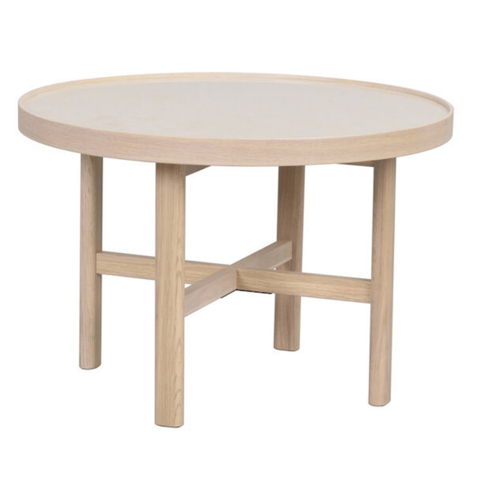 Rowico Marsden sohvapöytä 60cm, valkopestytammi/ beige