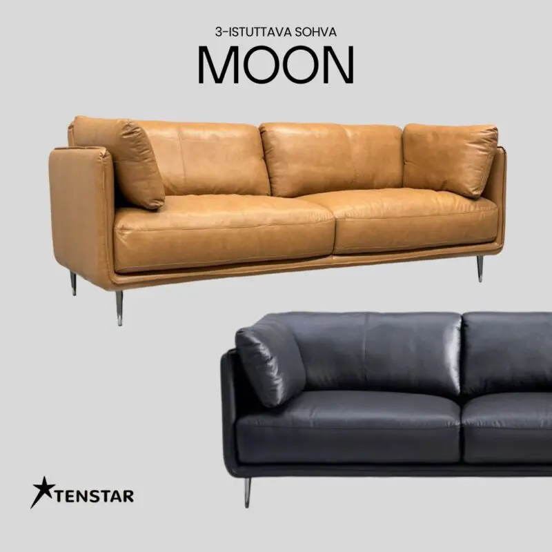 Moon 3-istuttava nahkasohva
