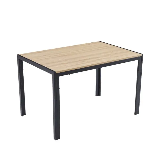 Claudia ruokapöytä 80x120 cm, tammen värinen kansi, mustat jalat