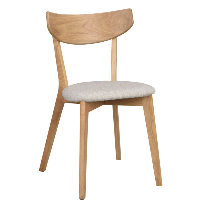 Rowico Ami ruokatuoli, tammi/ beige-harmaa kangas