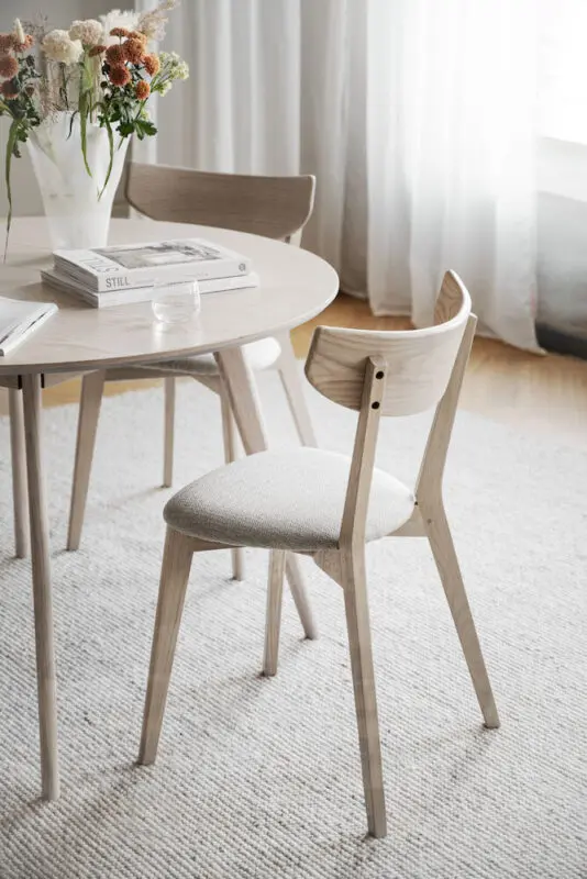 Rowico Ami ruokatuoli, valkovahattu tammi/ beige-harmaa - Image 12