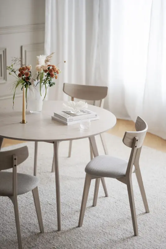 Rowico Yumi ruokapöytä pyöreä 115cm, valkovahattu tammi - Image 9