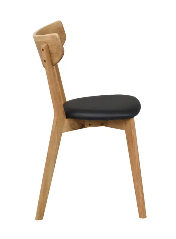 Rowico Ami ruokatuoli, tammi/ musta keinonahka - Image 8