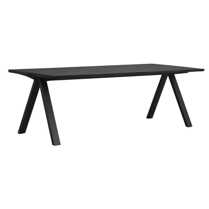 Rowico Carradale ruokapöytä 100x220cm, musta V-jalalla