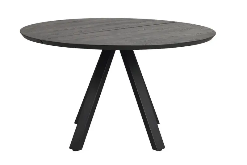 Rowico Carradale ruokapöytä Ø130cm v-jalalla, musta - Image 2