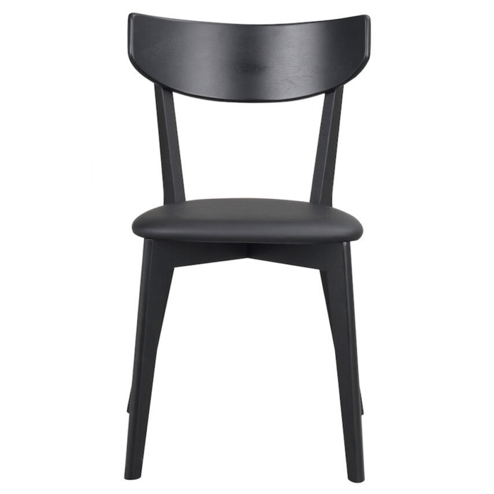 Rowico Ami ruokatuoli, musta/ musta keinonahka