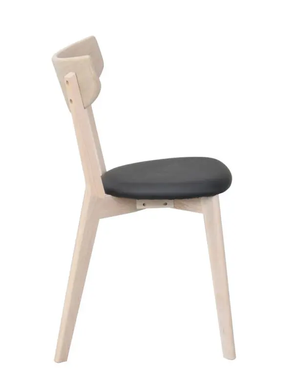 Rowico Ami ruokatuoli, valkovahattu tammi/ musta keinonahka - Image 5