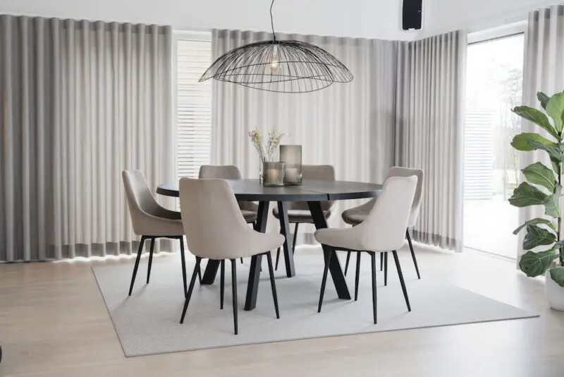 Rowico Sierra ruokailutuoli, beige sametti - Image 9