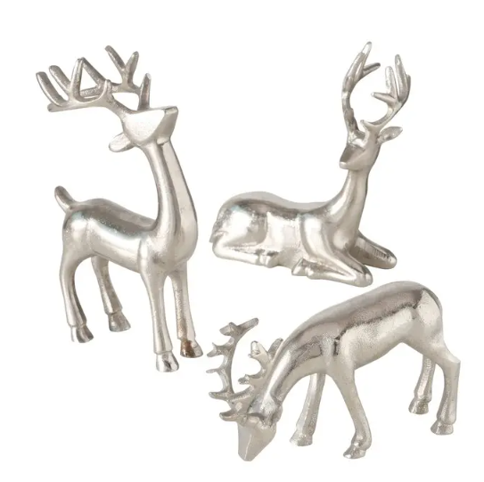 Seran porofiguuri lajitelma hopean värinen 22 cm