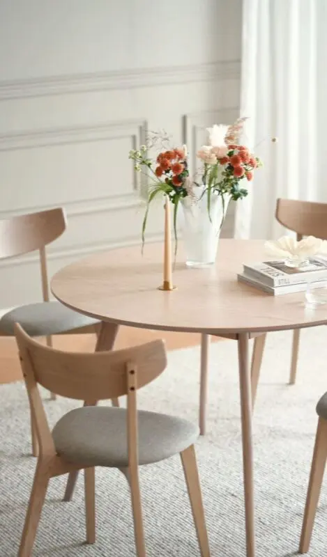 Rowico Yumi ruokapöytä pyöreä 115cm, valkovahattu tammi - Image 4