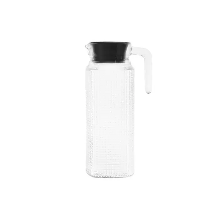 Maku lasikannu mustalla muovikannella 1 L