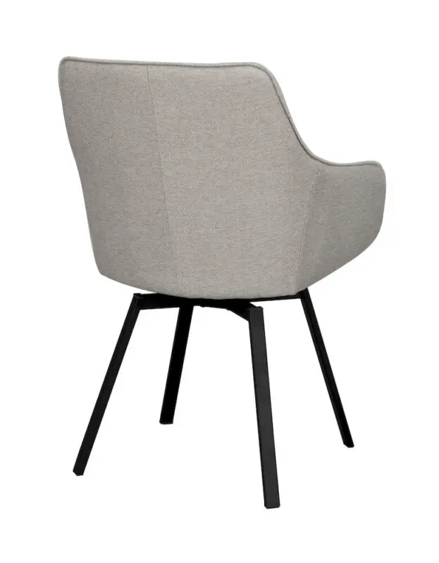 Rowico Alison käsinojallinen tuoli beige/ mustat metallijalat - Image 5