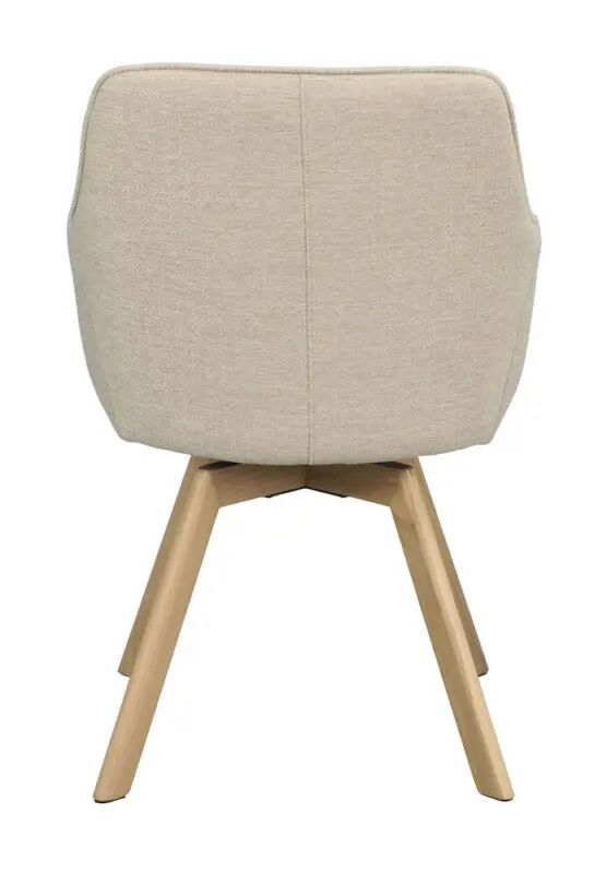 Rowico Alison käsinojallinen tuoli vaaleabeige/ tammijalat - Image 6