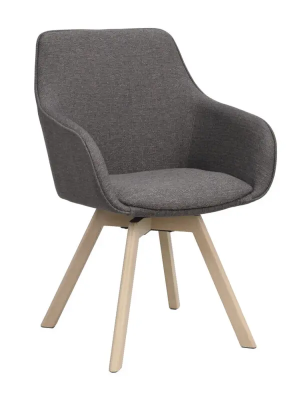 Rowico Alison tuoli harmaa kangas/ valkopestyt tammijalat - Image 3